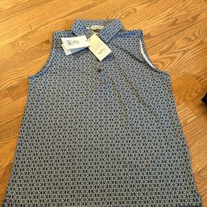 New with Tags Kenny Flowers Golf collared Tank top, size M